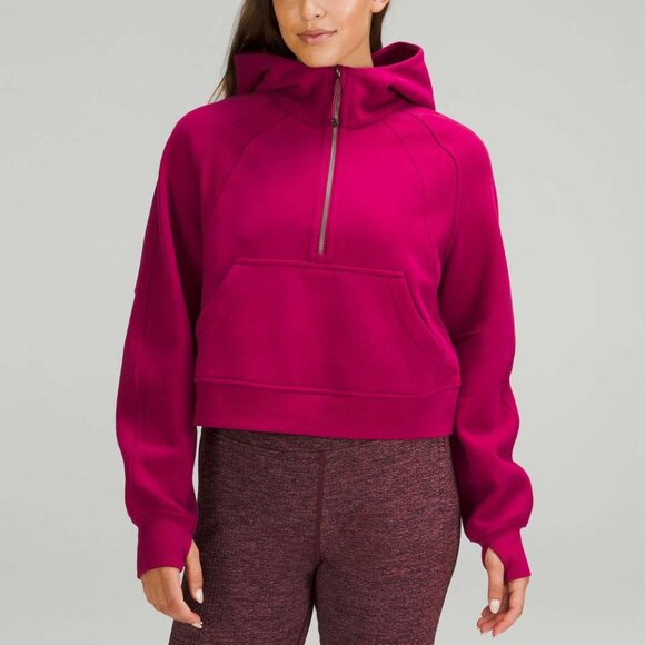 lululemon athletica Tops - EUC Lululemon Scuba Oversized Half-Zip Hoodie, XS/S, Pomegrante